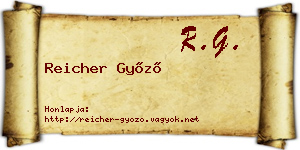 Reicher Győző névjegykártya
